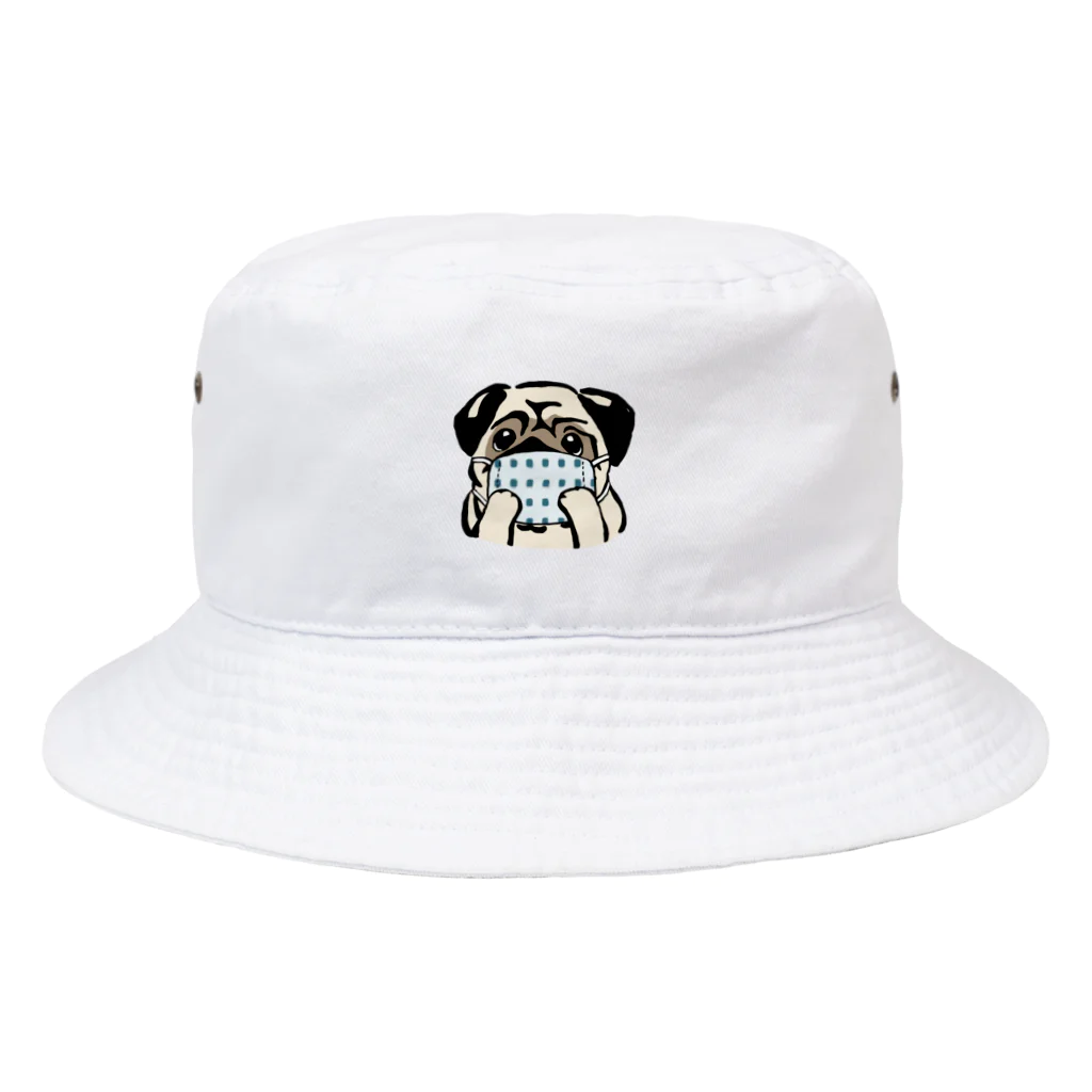 犬グッズの店しえるぶるーのハンドメイドマスクをつけたパグ Bucket Hat