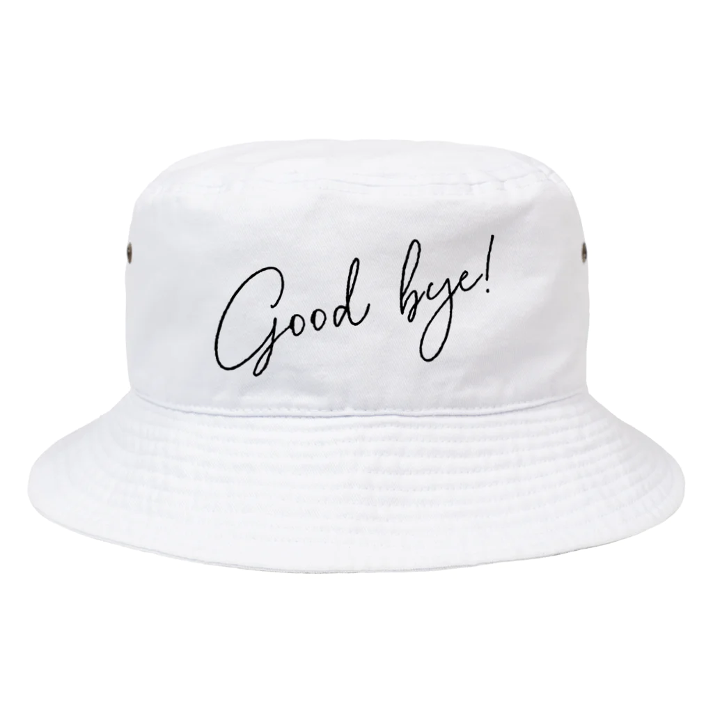 SANKAKU DESIGN STOREのGood Bye! モダン黒 Bucket Hat