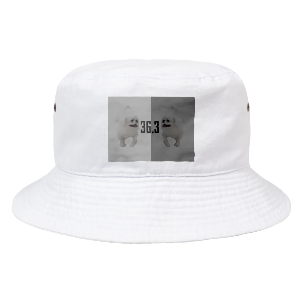 36clothの36.3 モノクロペキちゃん Bucket Hat