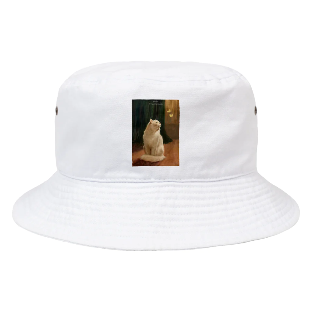 ゆーさんのアルトゥール・ヘイヤー　Weiße Katze Und Zwei Zitronenfalter Bucket Hat