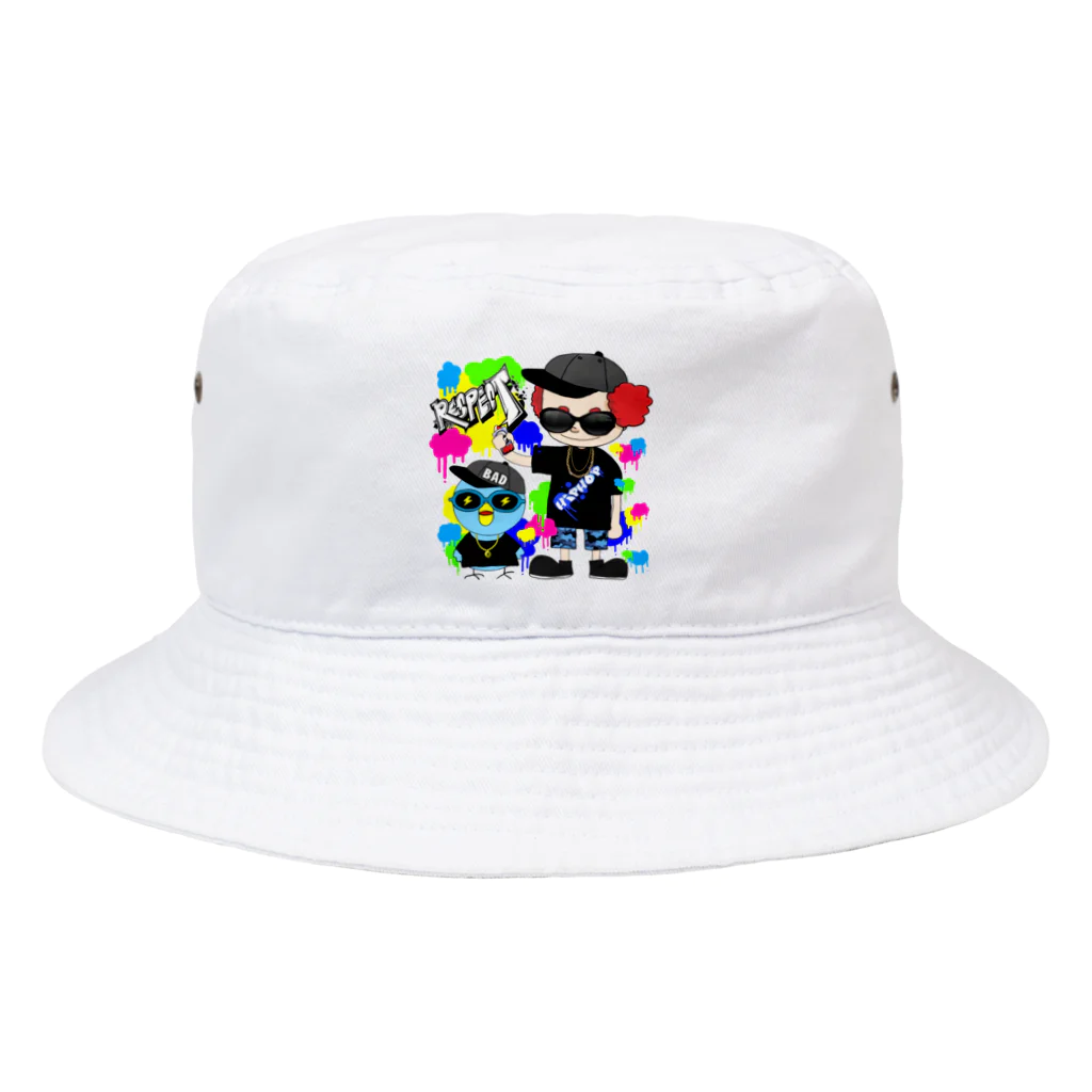 秘密結社(ㆁөㆁ)青い鳥のギャングスタ＆唯我HIPHOP丸シリーズ Bucket Hat