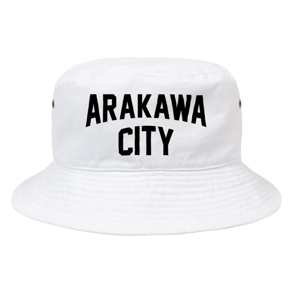 JIMOTO Wear Local Japanの荒川区 ARAKAWA WARD ロゴブラック バケットハット