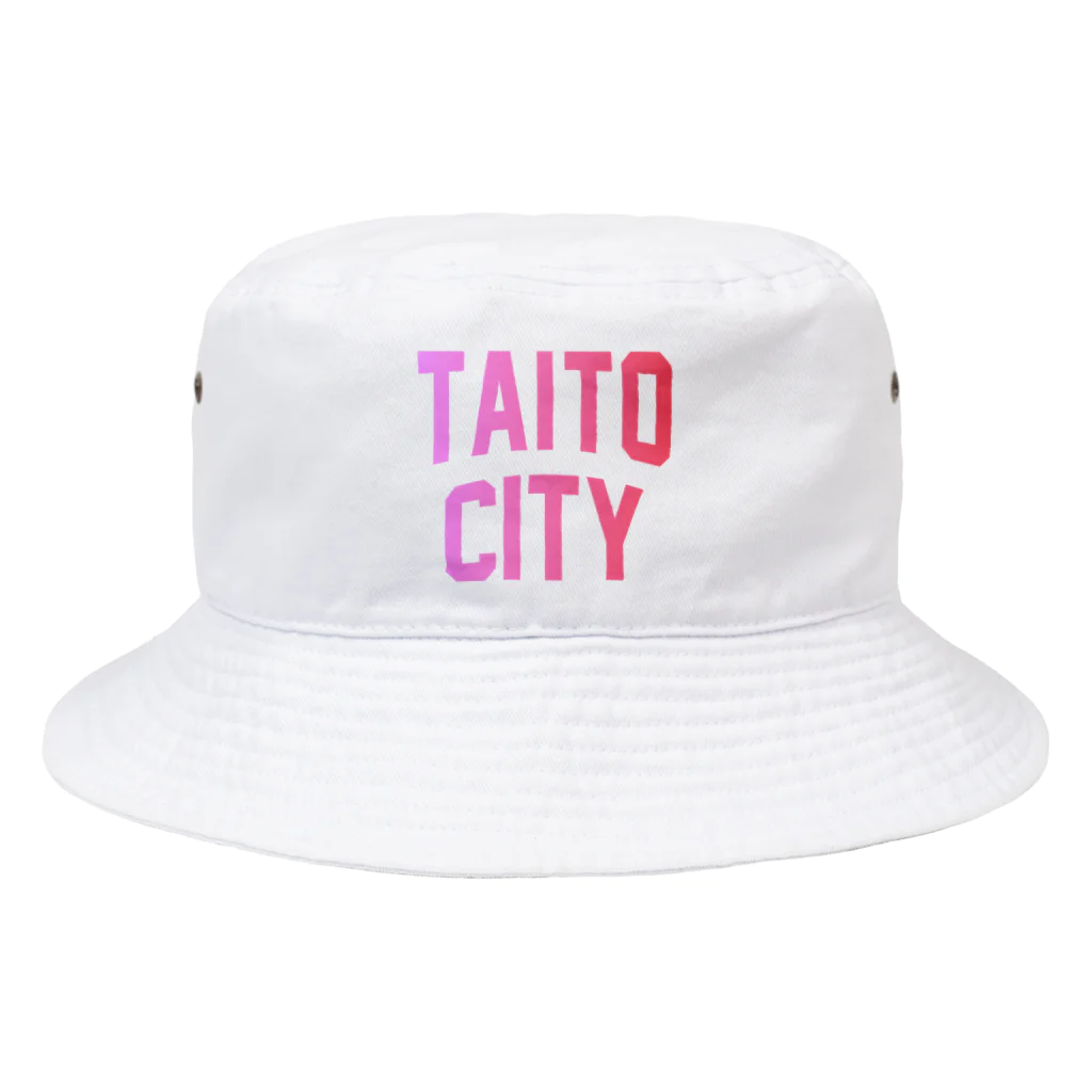 JIMOTOE Wear Local Japanの台東区 TAITO TOWN ロゴピンク Bucket Hat