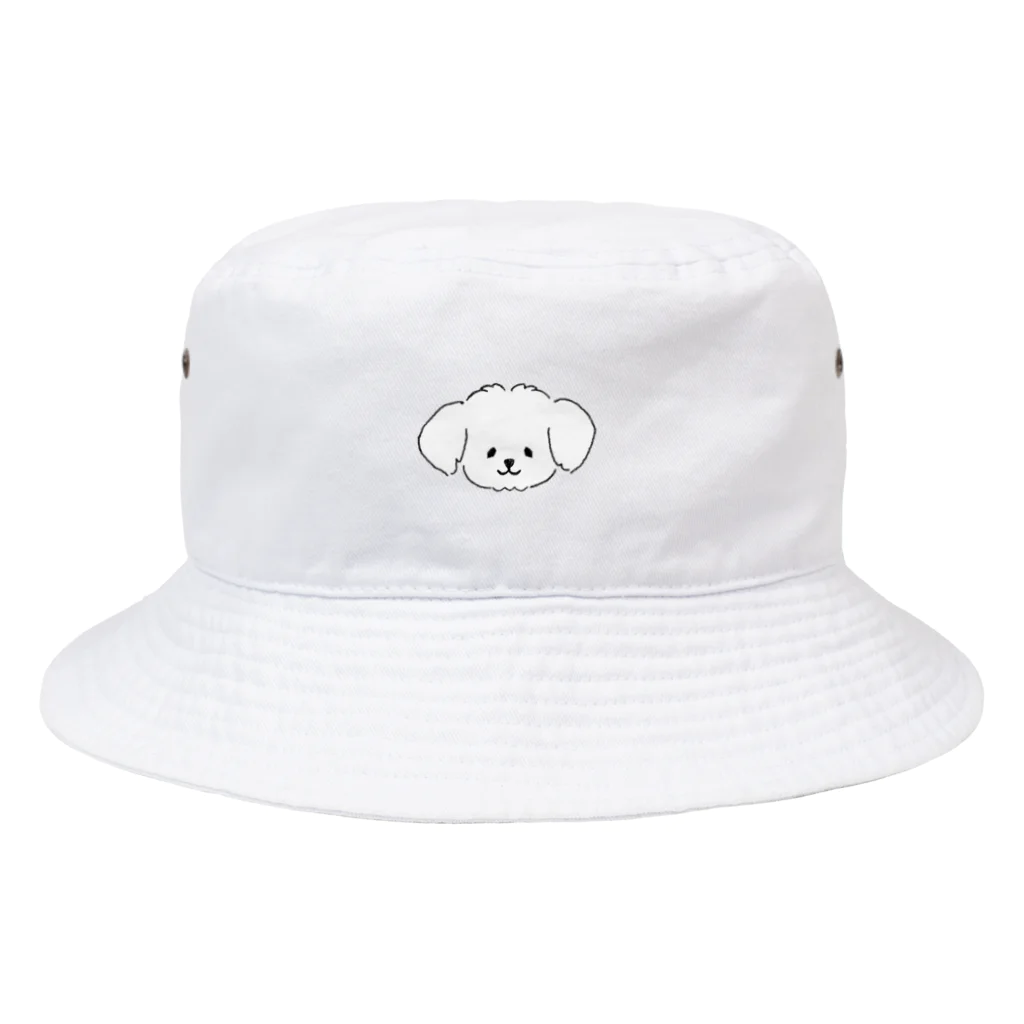 マルチーズかわいいの白い犬マルチーズ Bucket Hat