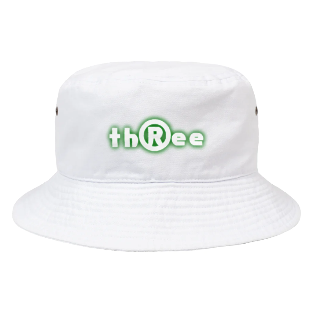 th®︎eeのthree LOGO NEON ForestGreen バケットハット