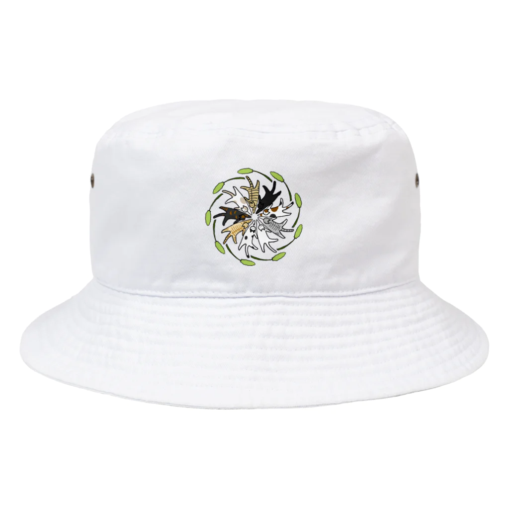 梅咲イラストワークの和猫じゃらし Bucket Hat