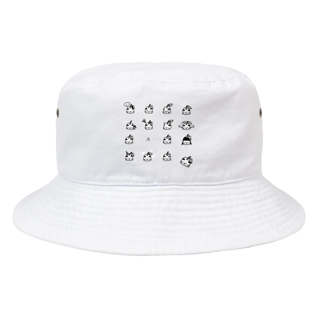 帽子屋のおやじりんご図鑑モノクロVer. Bucket Hat