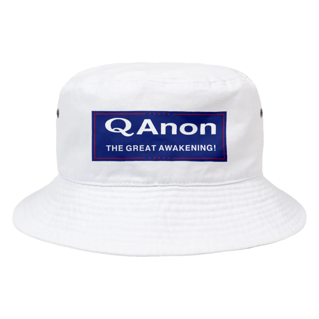 DRIPPEDのQAnon THE GREAT AWAKENING! 白ロゴ バケットハット