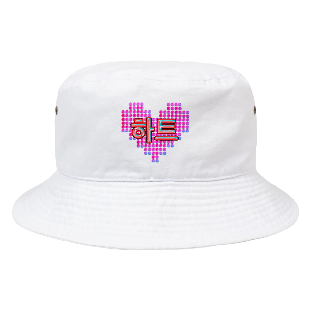 LalaHangeulの하트(ハート)  ピンクドット Bucket Hat