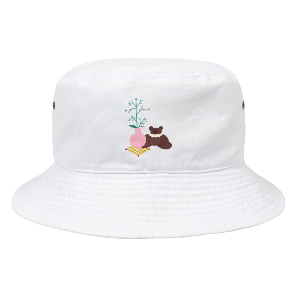 かわべしおん | イラストレーターのカスミソウとぬいぐるみ Bucket Hat