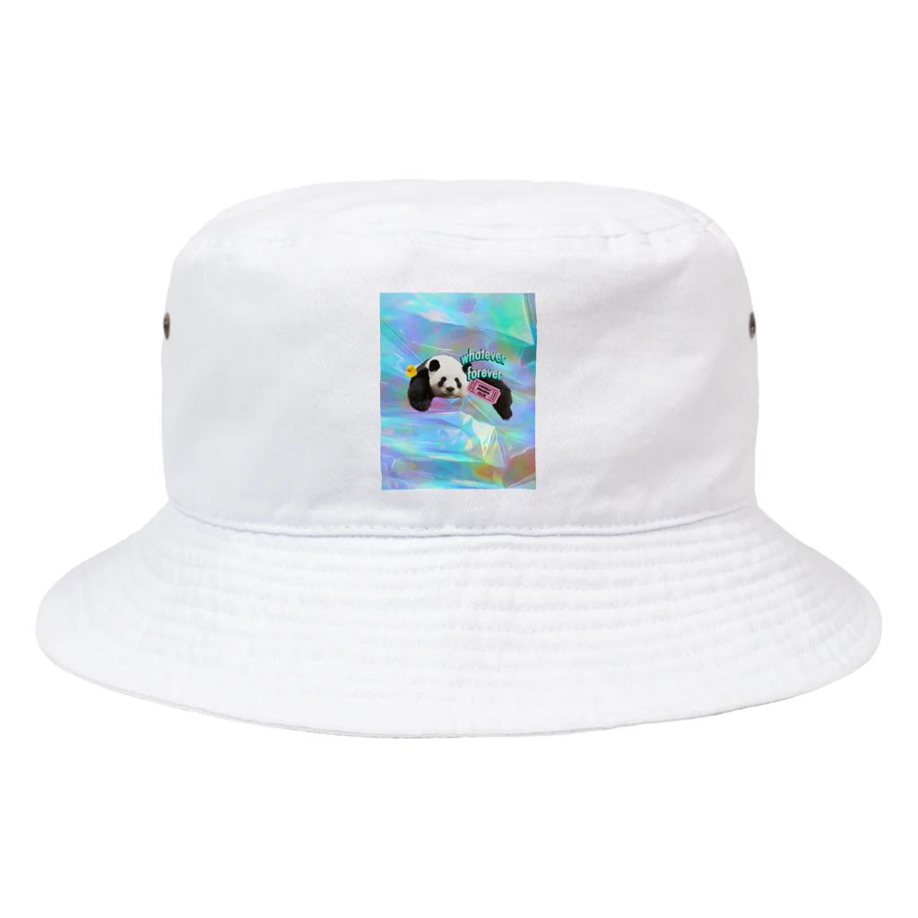 𝙈𝙊𝙈𝙊'𝙨 𝙎𝙝𝙤𝙥のホログラム & レトロpanda-03 Bucket Hat