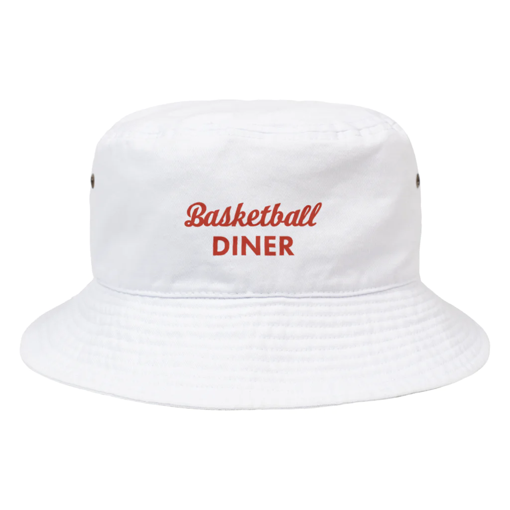 Basketball DinerのBasketball Diner ロゴタイプ赤 Bucket Hat