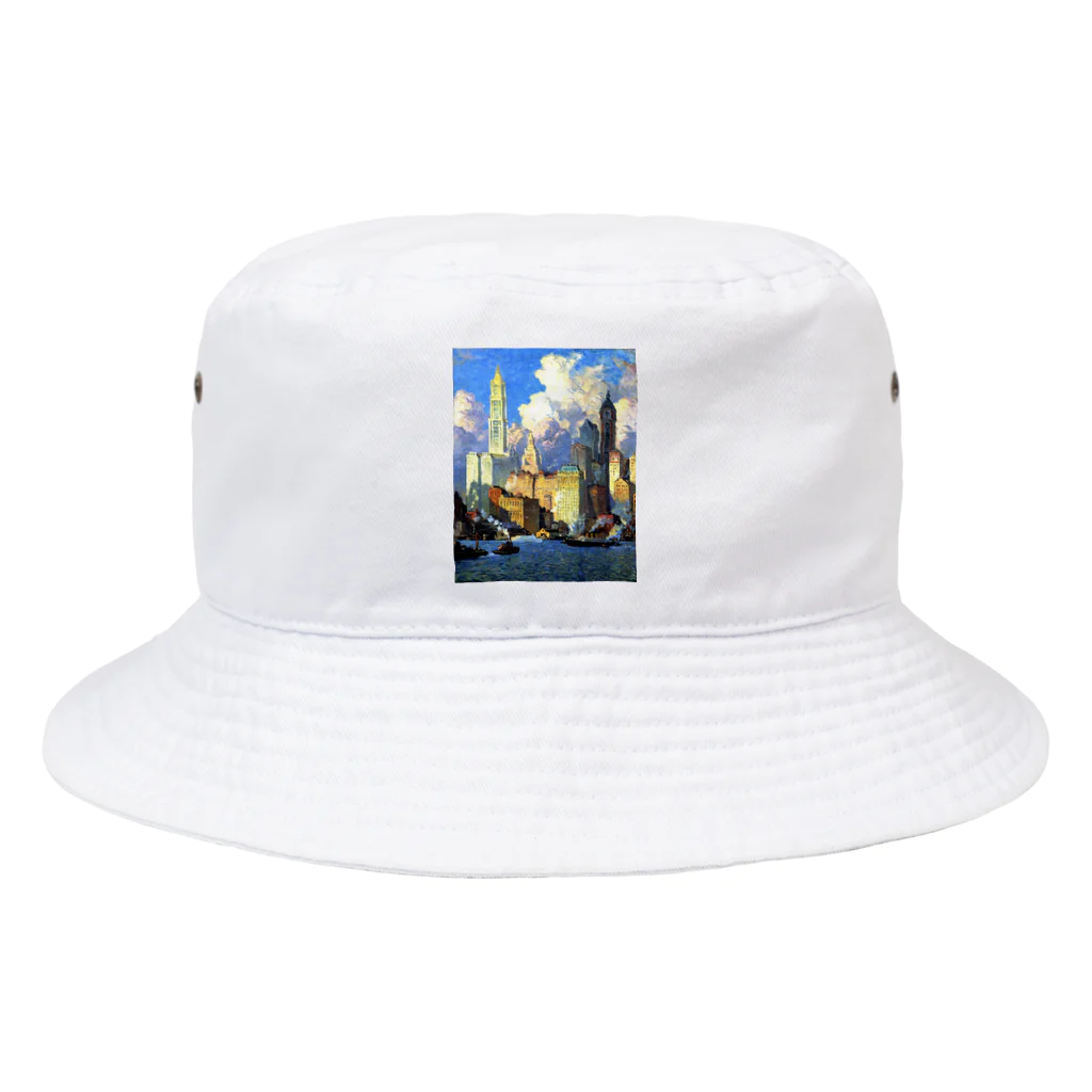 世界の絵画アートグッズのコリン・キャンベル・クーパー 《ハドソン河畔》 Bucket Hat