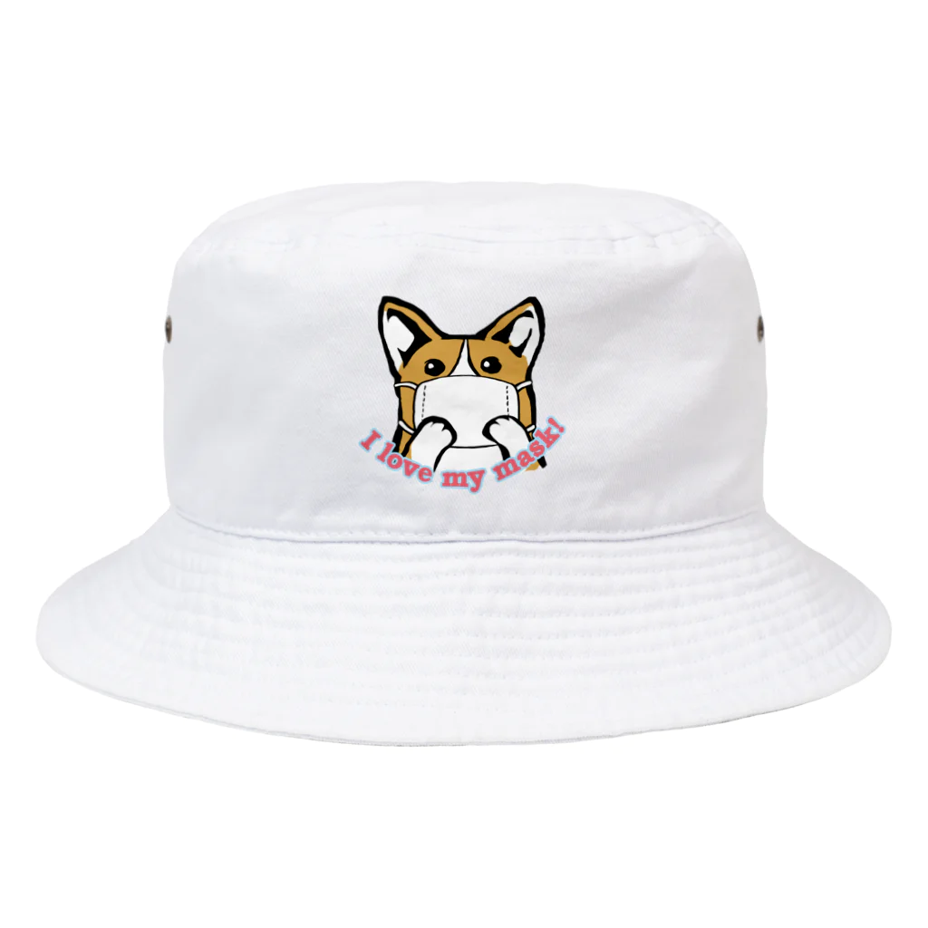 犬グッズの店しえるぶるーのアイラブマスク　コーギー Bucket Hat