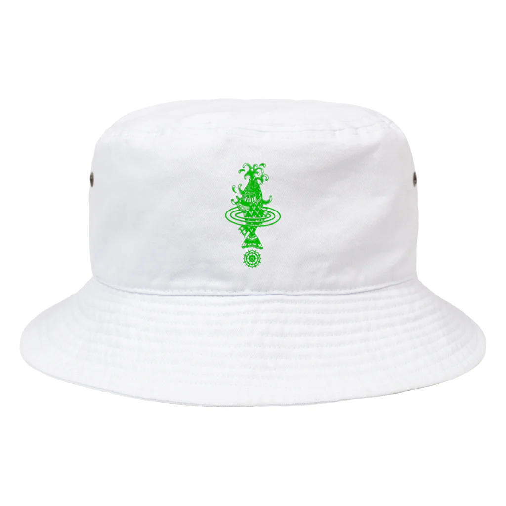 W.S.E.のWSEオリジナル　彫師デザイン　緑プリント Bucket Hat