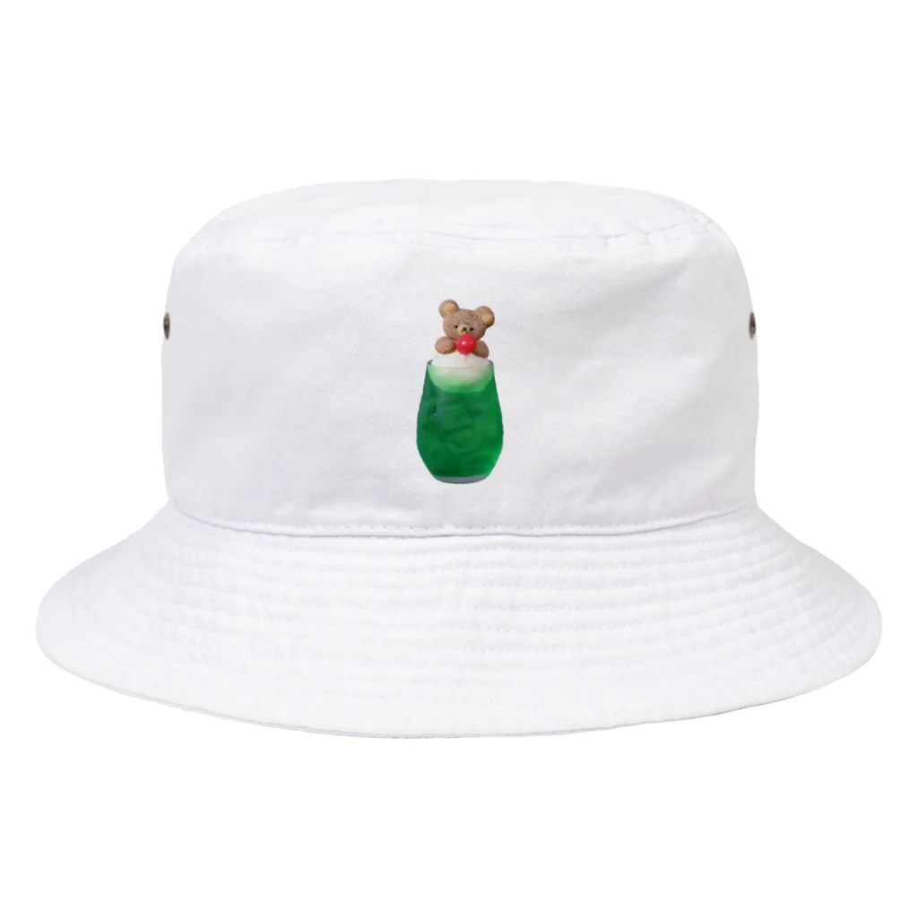 トゥインクルのくまのクリームソーダ緑色 Bucket Hat