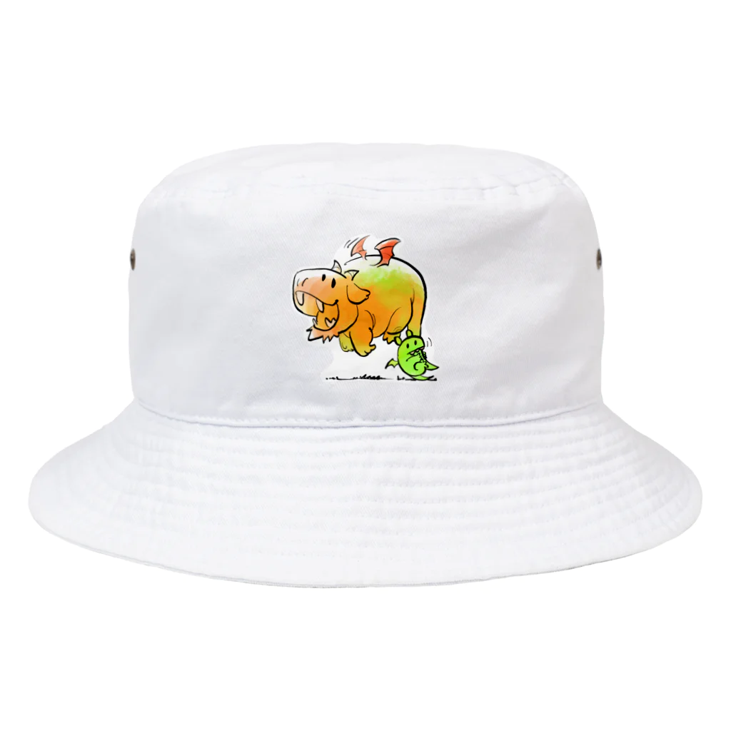 ハチノショップ　スズリ店のかじられドラゴン Bucket Hat