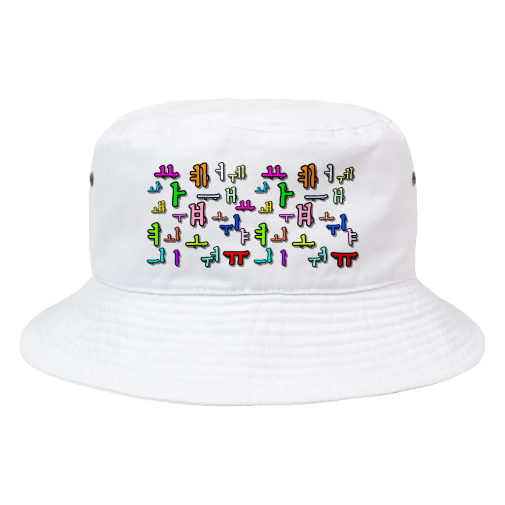 LalaHangeulのカラフルなハングル母音 Bucket Hat