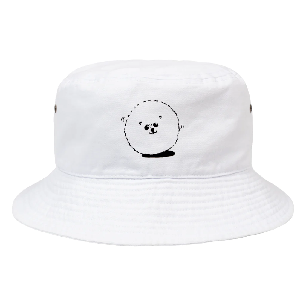 osam0508の白　まんまるポメラニアン Bucket Hat