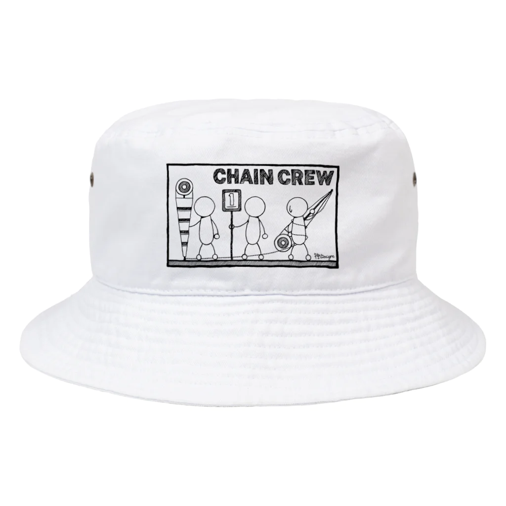 PB.DesignsのPBスティック君 CHAIN CREW Bucket Hat