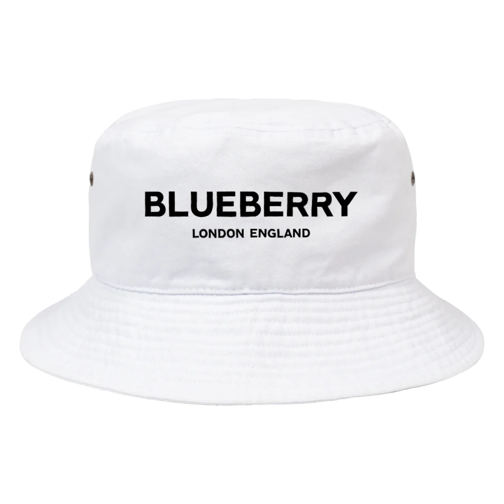 TOKYO LOGOSHOP 東京ロゴショップのBLUEBERRY LONDON ENGLAND-ブルーベリー ロンドン イングランド- 黒ロゴ バケットハット