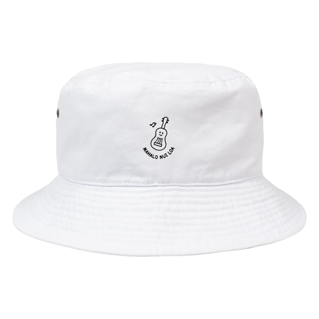ウクレレちゃんと女の子のウクレレちゃんhat_white Bucket Hat