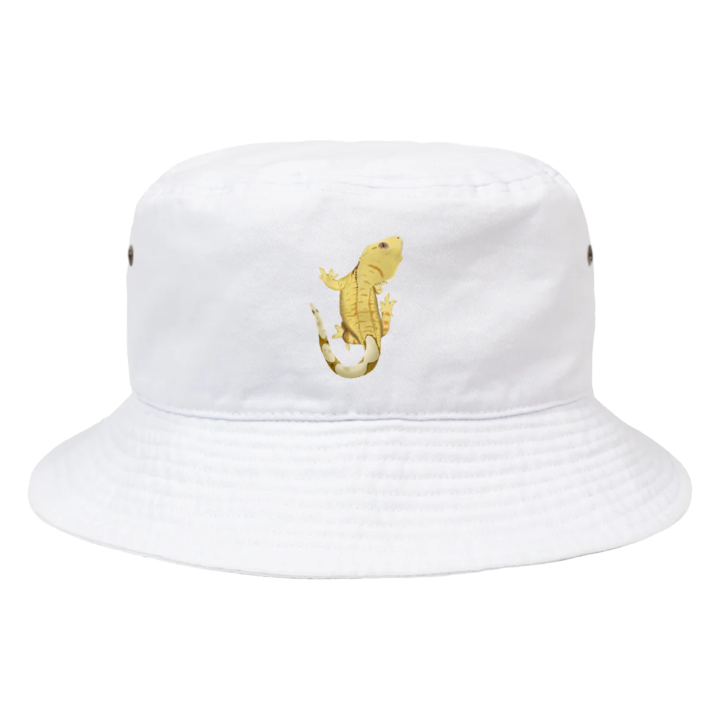 街のいろどりのクレスが貼りついてますよ。イエロータイガー Bucket Hat