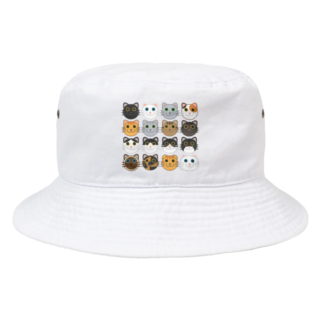 嶌星堂のニャンコゴロゴロ16匹 Bucket Hat