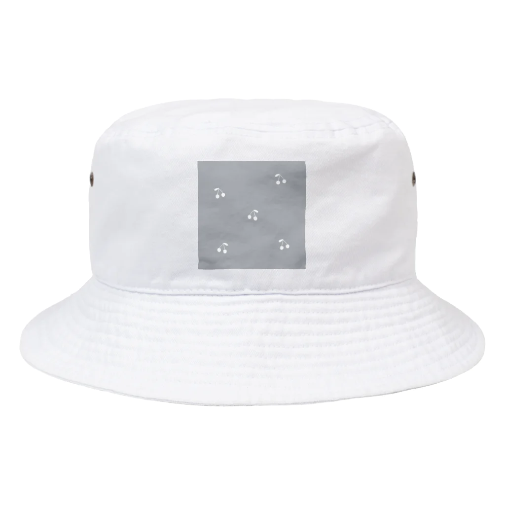 rilybiiのサクランボ柄 グレーブルー Bucket Hat