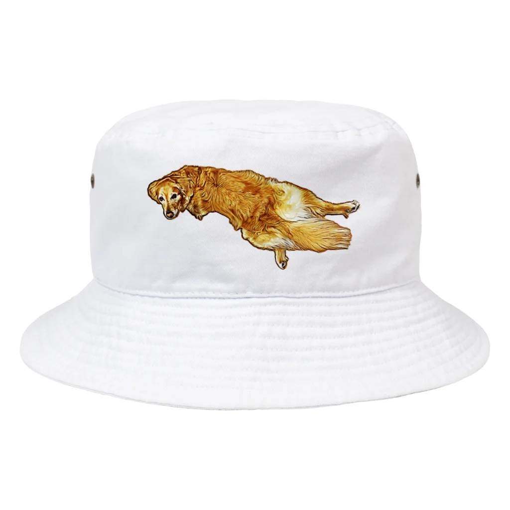 flatcoatedretrieverのgolden retriever Bucket Hat