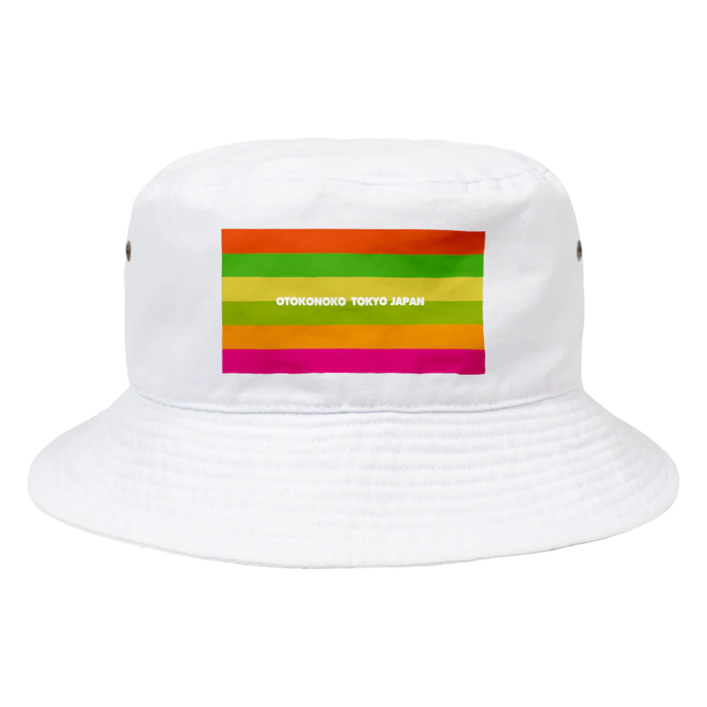 OTOKONOKOTOKYOJAPANのcolorful(GREEN&ORANGE) Bucket Hat