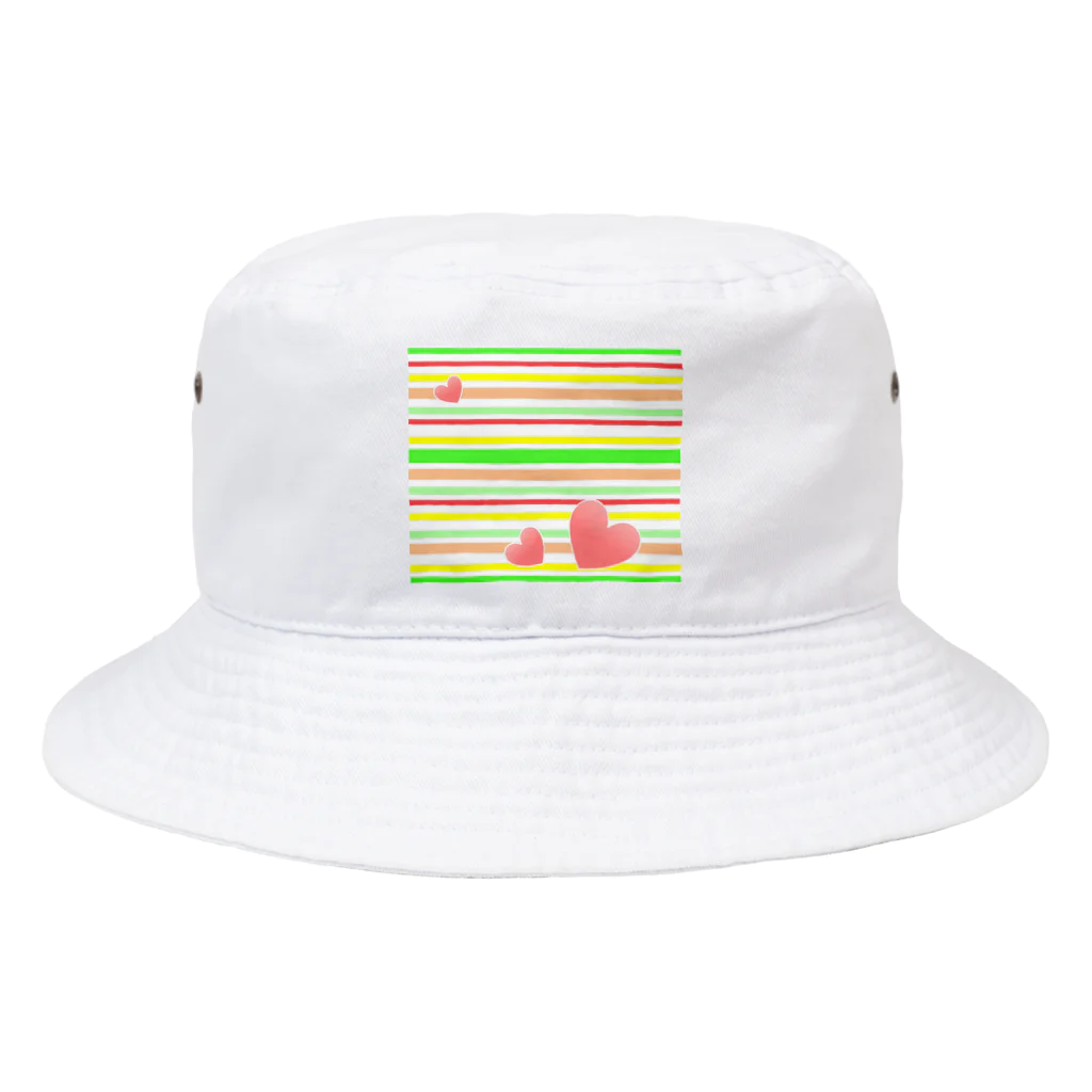 sanasanaのハート💕とボーダー Bucket Hat