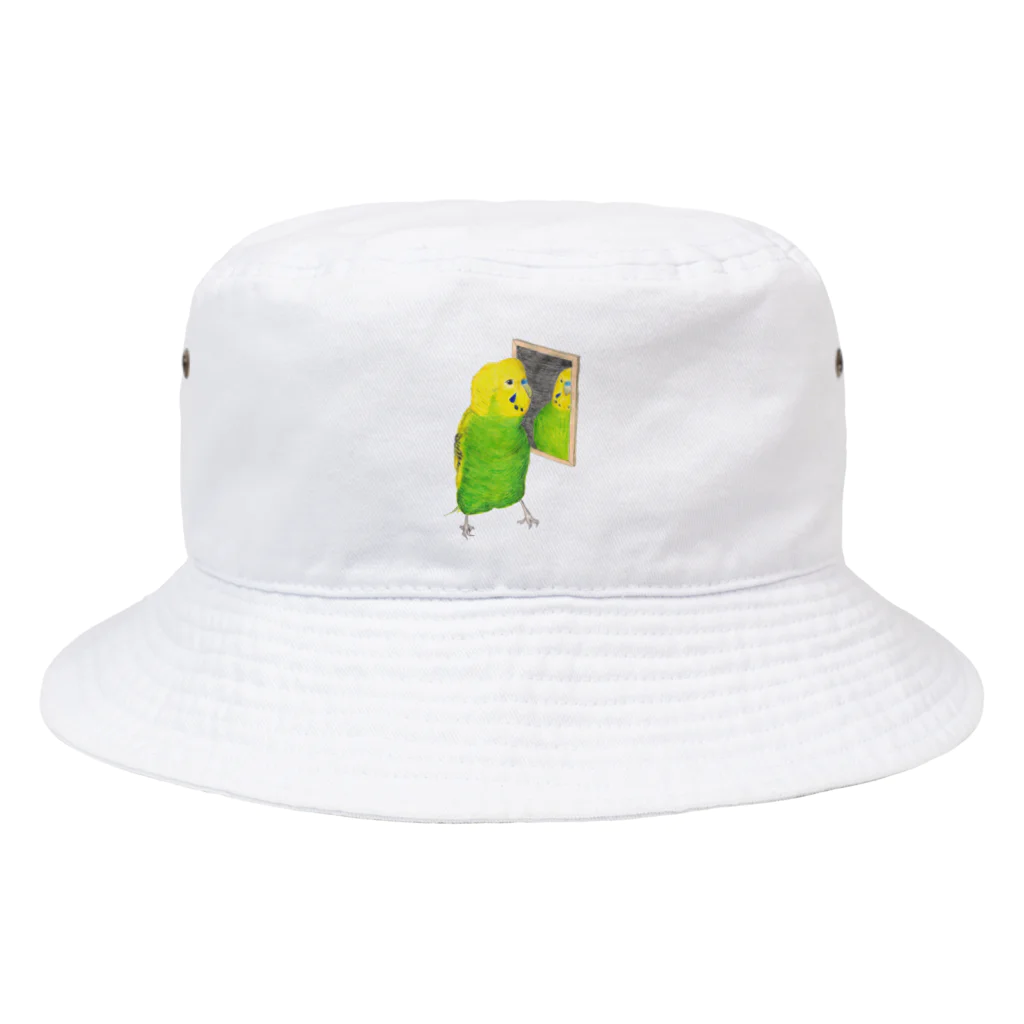 森図鑑の[森図鑑]セキセイインコと鏡 Bucket Hat