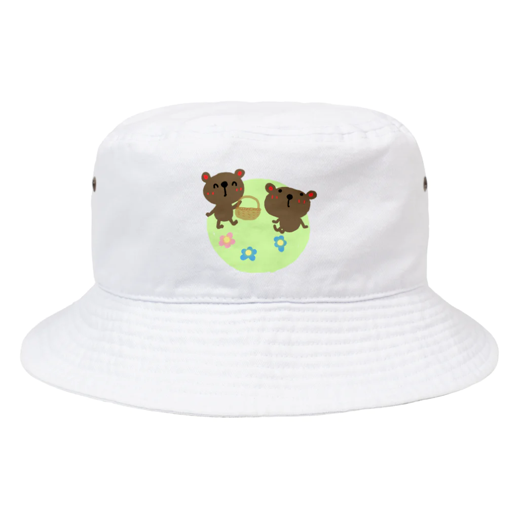 ワックマちゃんのわっくま　くまの花摘み Bucket Hat