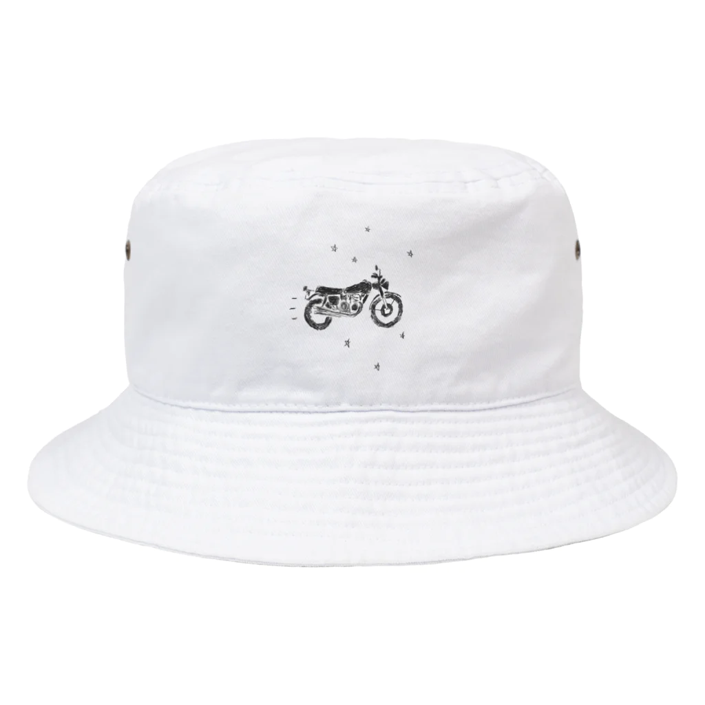 NIKORASU GOのノスタルジーデザイン「バイクで走り去る」 Bucket Hat
