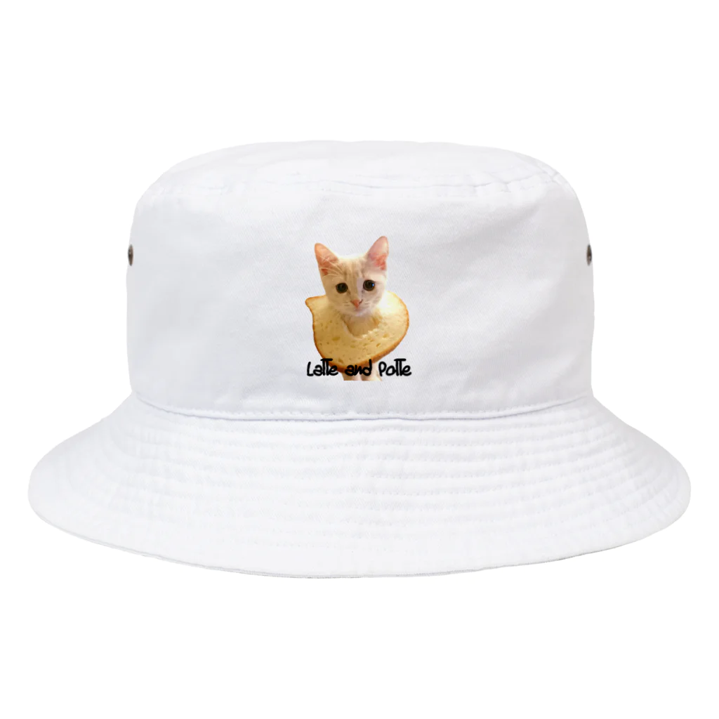 Le Chat Mignonne ル・シャ・ミニョンヌの【バケットハット】ポテ子とねこねこ食パンぽかん顔 Bucket Hat