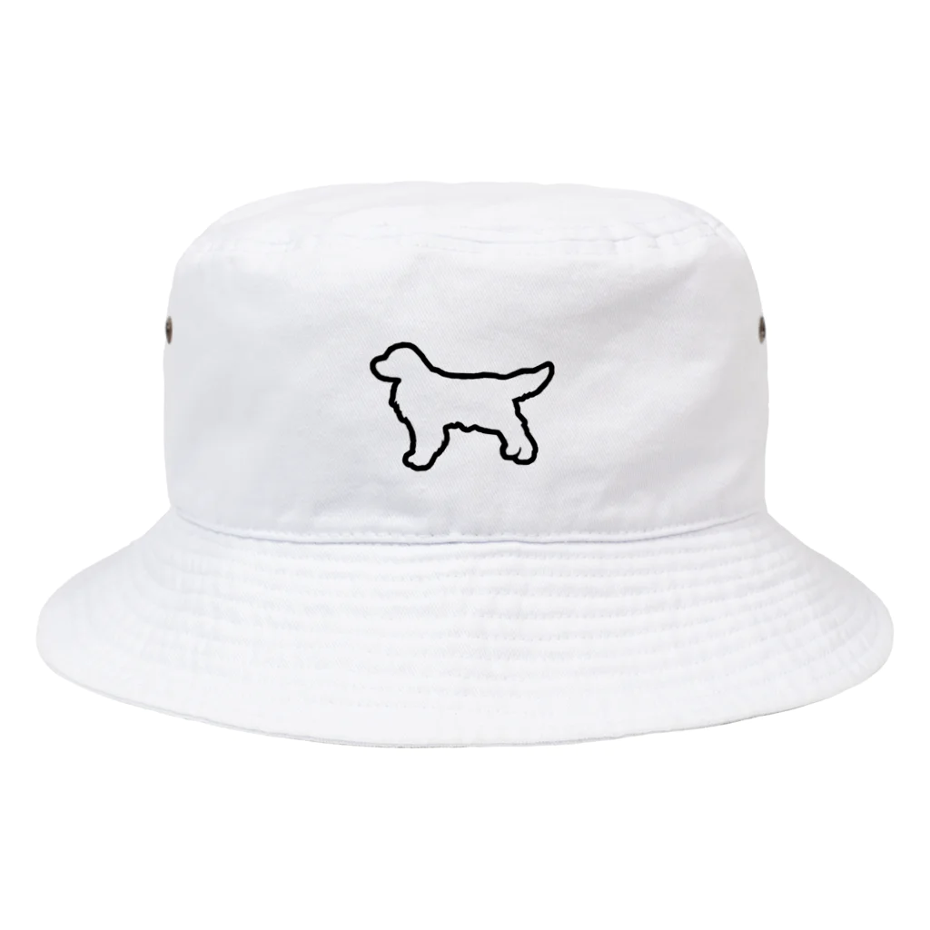 ゴールデンレトリバーわんちゃん犬のゴールデンレトリバーのシンプルシルエット Bucket Hat
