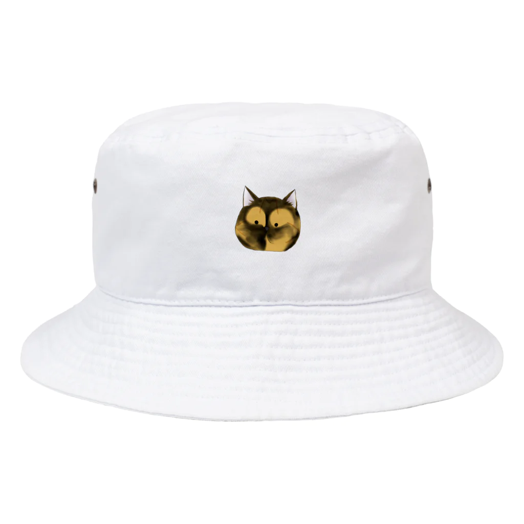 おもちとおこげの隠れ家のおこげちゃん顔 Bucket Hat