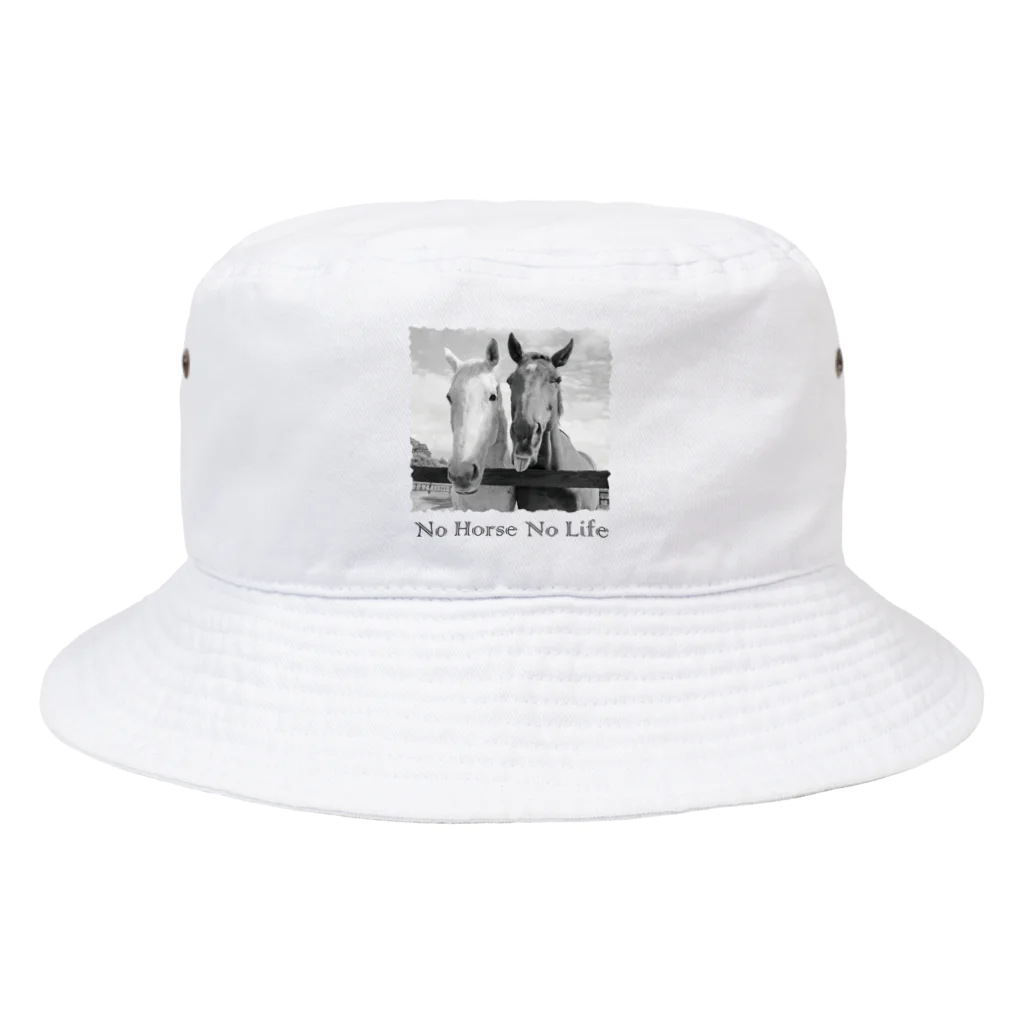 SHOP HAPPY HORSES（馬グッズ）のスピプー（モノクロ） Bucket Hat