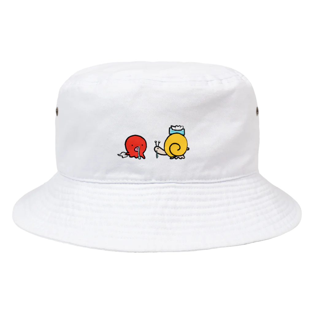 タコのいえのカタツムリとタコ Bucket Hat