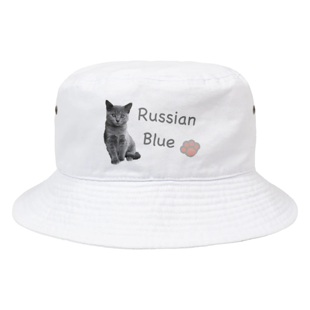 サバミケ、茶トラ、鍵しっぽ。のロシアンブルーの仔猫グッズ Bucket Hat