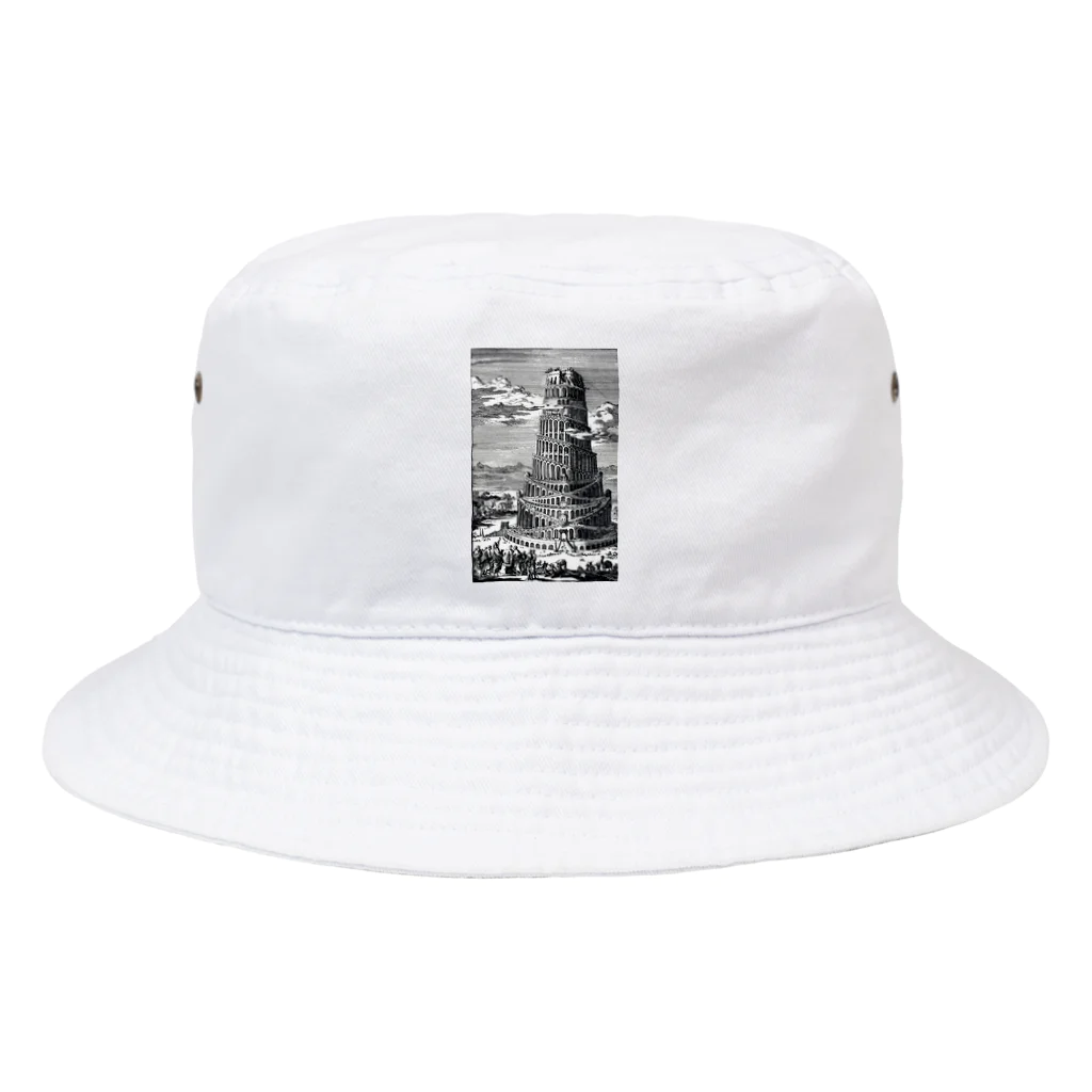 PALA's SHOP　cool、シュール、古風、和風、のバベルの塔 Bucket Hat