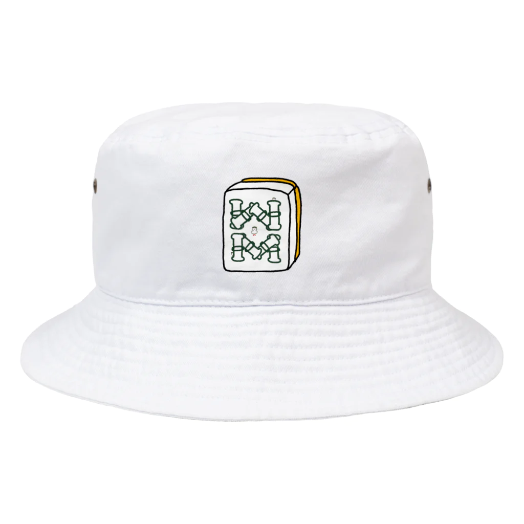 カワイーソー🀄️緑一色しか勝たん  麻雀グッズのぱっそーず Bucket Hat