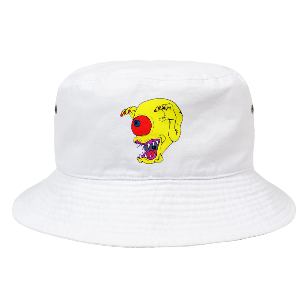 ビビットカラーアイテムズのヒトツ目くん(黄色) Bucket Hat