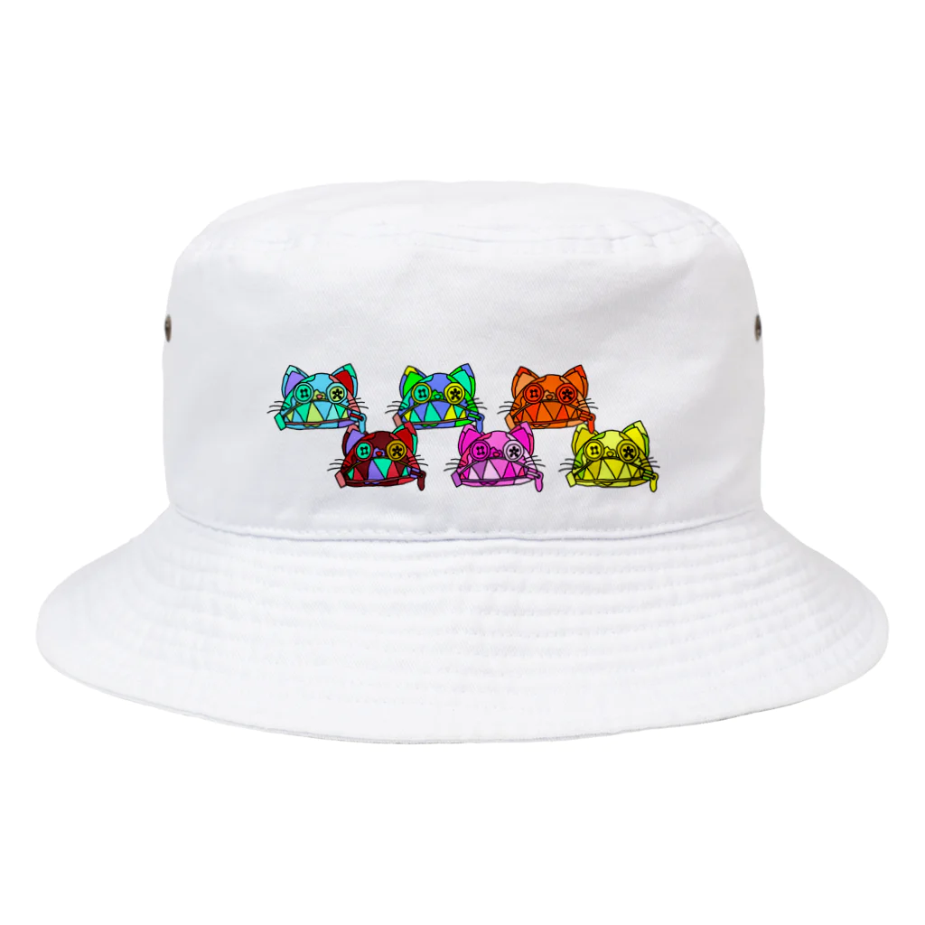 でくの族・わくてかショップのゾンビジッパーにゃんこs Bucket Hat