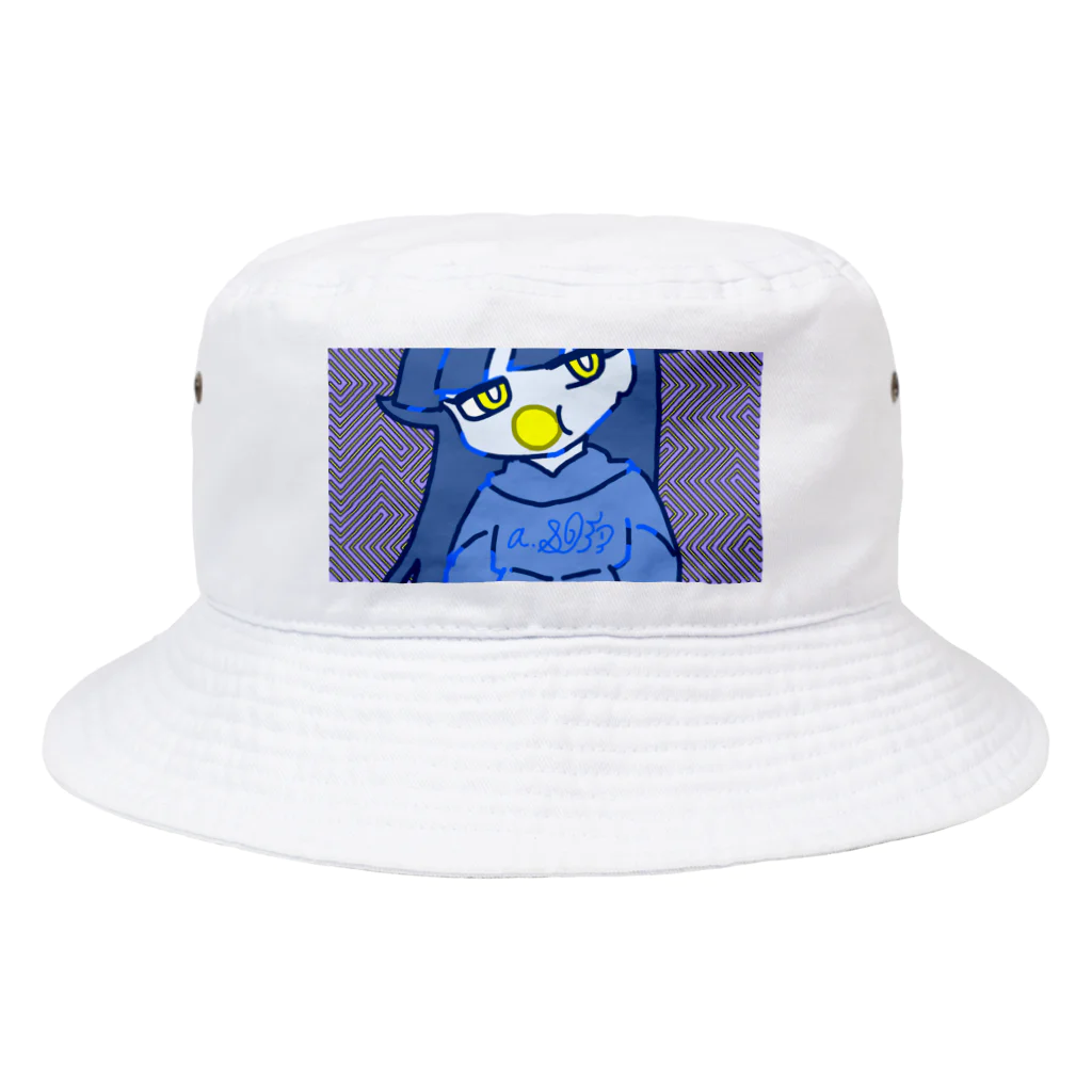 しろくろぷぅじぃのパーカーくろじぃ(アップ) Bucket Hat