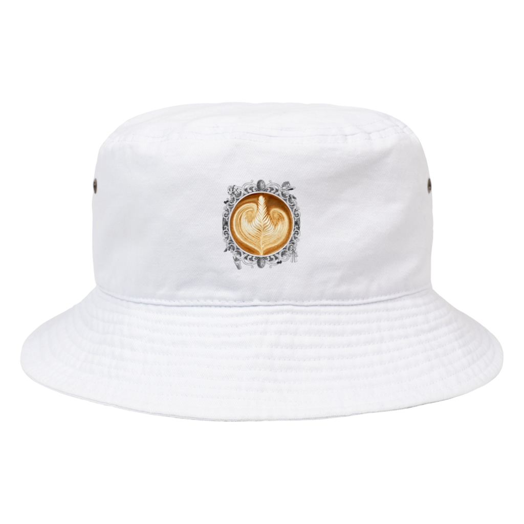 Prism coffee beanの【Lady's sweet coffee】ラテアート エレガンスリーフ / With accessories Bucket Hat