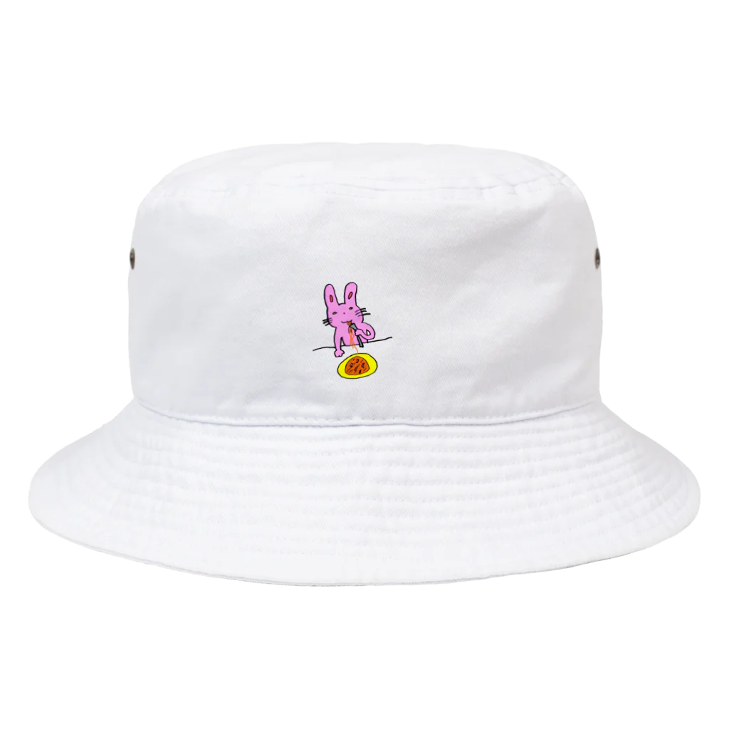 ももたま🍑のお絵描き「パスタ食べるウサギ」 Bucket Hat