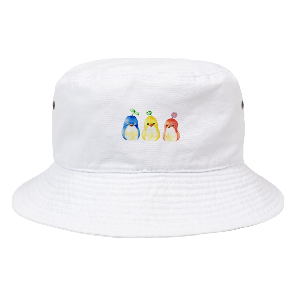 res-panda4のLeaves on birds as children Bucket Hat