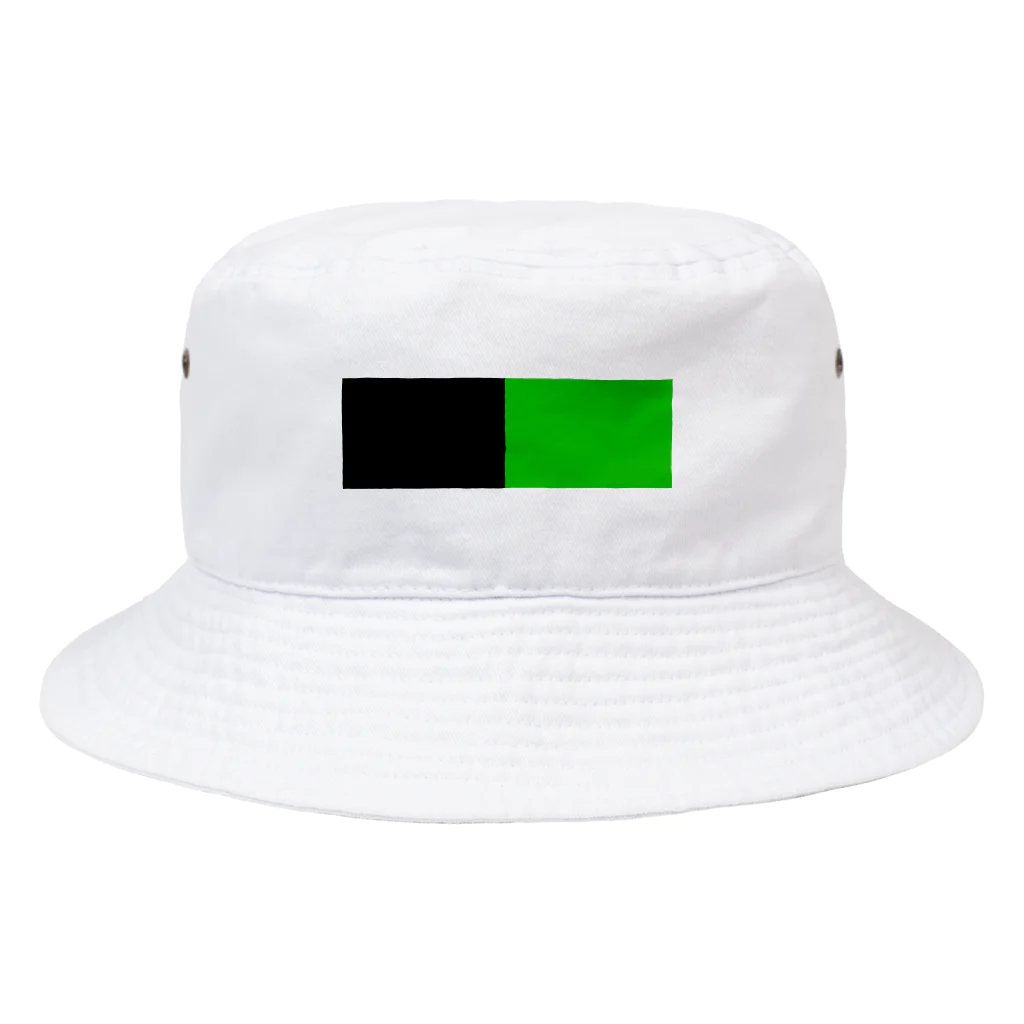 手描きのエトセトラの黒×緑 ２色バイカラー Bucket Hat